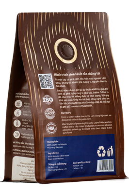 Cà phê tinh khiết rang xay 100% Robusta siêu âm
