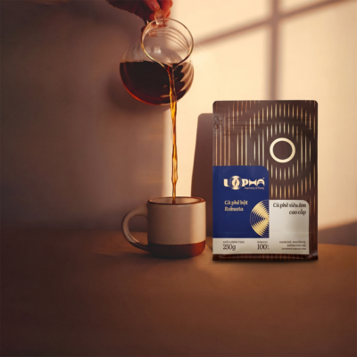 Cà phê tinh khiết rang xay 100% Robusta siêu âm