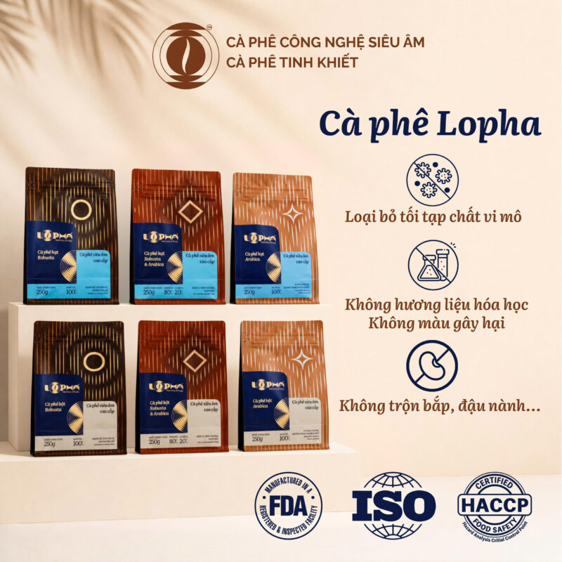 cà phê siêu âm tinh khiết Lopha coffee